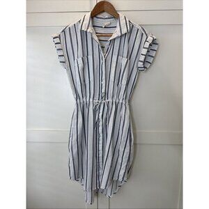 Japna Short Sleeve Dress Women’s Size Sm Striped Button Up Short Sleeve Dress